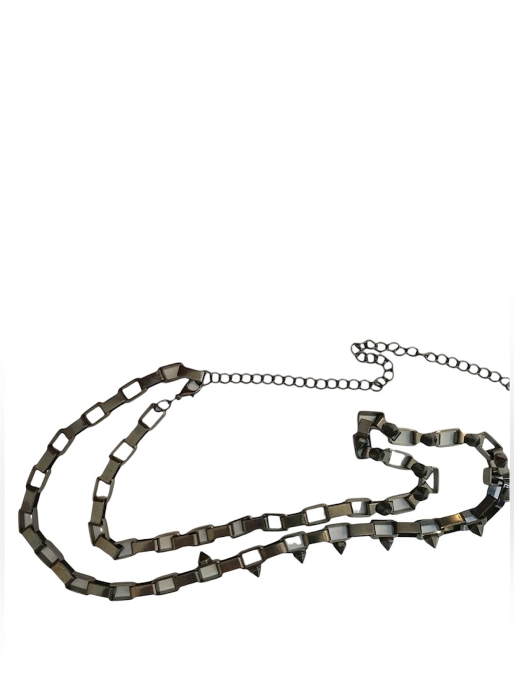 Punk Spiked Block Chain Choker Necklace